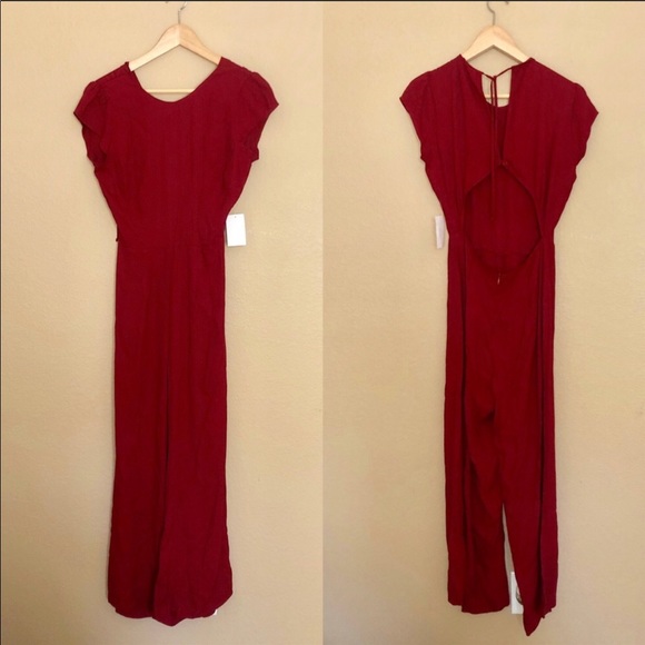 NEW Reformation Mayer crepe cut out back jumpsuit - Picture 3 of 4